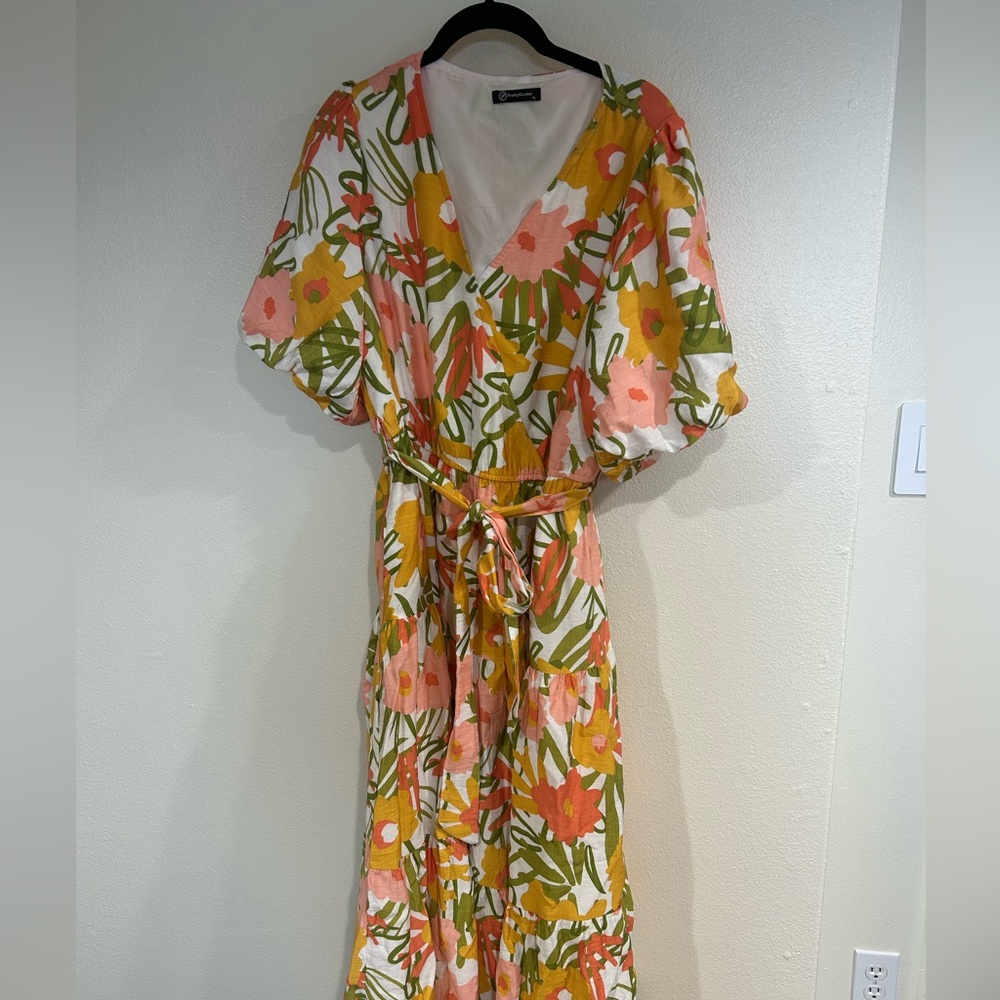 Pretty garden XL floral midi dress